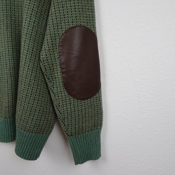 Ralph Lauren Wool Blend Sweater Women's Plus Size 2X Green Faux Leather Trim - Picture 6 of 9